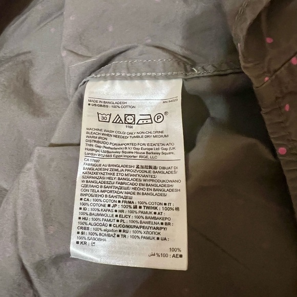 Banana Republic Gray With Pink Polka Dots Blouse - Picture 5 of 5
